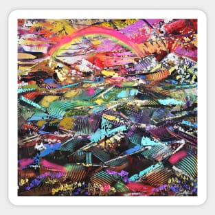 Rainbow Abstract Landscape 290 Sticker